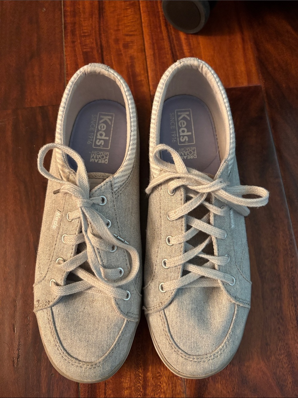 Keds Light Gray Canvas Lace-Up Sneakers